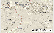 Shaded Relief Panoramic Map of Danane