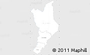 Silver Style Simple Map of Danane, single color outside
