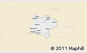 Classic Style 3D Map of Zouan-Hounien, single color outside
