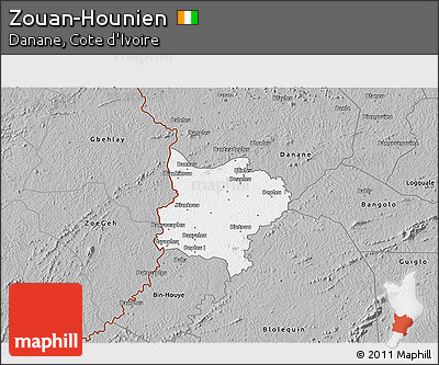 Gray 3D Map of Zouan-Hounien