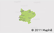 Physical 3D Map of Zouan-Hounien, cropped outside