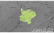 Physical 3D Map of Zouan-Hounien, darken, desaturated