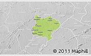 Physical 3D Map of Zouan-Hounien, lighten, desaturated