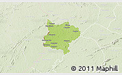 Physical 3D Map of Zouan-Hounien, lighten