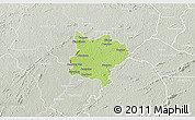 Physical 3D Map of Zouan-Hounien, lighten, semi-desaturated