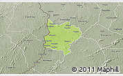 Physical 3D Map of Zouan-Hounien, semi-desaturated