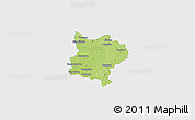 Physical 3D Map of Zouan-Hounien, single color outside
