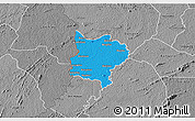 Political 3D Map of Zouan-Hounien, desaturated