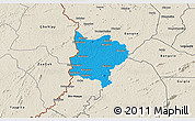 Political 3D Map of Zouan-Hounien, shaded relief outside