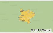 Savanna Style 3D Map of Zouan-Hounien, single color outside