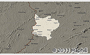 Shaded Relief 3D Map of Zouan-Hounien, darken