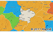 Shaded Relief 3D Map of Zouan-Hounien, political outside
