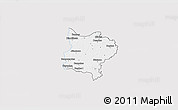 Silver Style 3D Map of Zouan-Hounien, single color outside