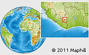 Physical Location Map of Zouan-Hounien, highlighted parent region