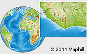 Physical Location Map of Zouan-Hounien