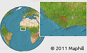 Satellite Location Map of Zouan-Hounien