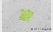 Physical Map of Zouan-Hounien, lighten, desaturated