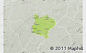 Physical Map of Zouan-Hounien, lighten, semi-desaturated