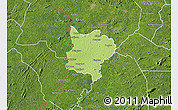 Physical Map of Zouan-Hounien, satellite outside