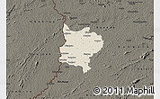 Shaded Relief Map of Zouan-Hounien, darken