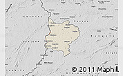 Shaded Relief Map of Zouan-Hounien, desaturated