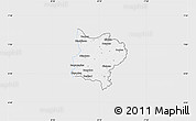Silver Style Map of Zouan-Hounien, single color outside