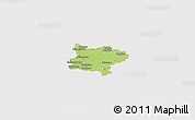 Physical Panoramic Map of Zouan-Hounien, cropped outside