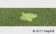 Physical Panoramic Map of Zouan-Hounien, darken