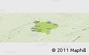 Physical Panoramic Map of Zouan-Hounien, lighten