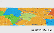 Physical Panoramic Map of Zouan-Hounien, political outside
