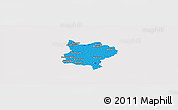 Political Panoramic Map of Zouan-Hounien, cropped outside