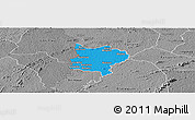 Political Panoramic Map of Zouan-Hounien, desaturated