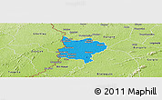 Political Panoramic Map of Zouan-Hounien, physical outside