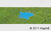 Political Panoramic Map of Zouan-Hounien, satellite outside