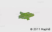 Satellite Panoramic Map of Zouan-Hounien, cropped outside