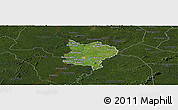 Satellite Panoramic Map of Zouan-Hounien, darken