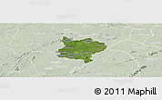 Satellite Panoramic Map of Zouan-Hounien, lighten