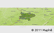 Satellite Panoramic Map of Zouan-Hounien, physical outside