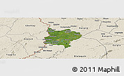 Satellite Panoramic Map of Zouan-Hounien, shaded relief outside