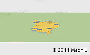 Savanna Style Panoramic Map of Zouan-Hounien, single color outside