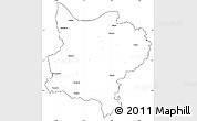 Blank Simple Map of Zouan-Hounien, cropped outside