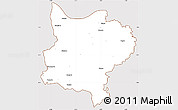 Classic Style Simple Map of Zouan-Hounien, cropped outside