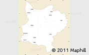 Classic Style Simple Map of Zouan-Hounien, single color outside