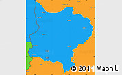 Political Simple Map of Zouan-Hounien
