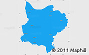 Political Simple Map of Zouan-Hounien, single color outside