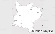 Silver Style Simple Map of Zouan-Hounien, cropped outside
