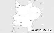 Silver Style Simple Map of Zouan-Hounien