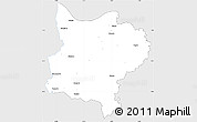 Silver Style Simple Map of Zouan-Hounien, single color outside