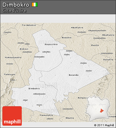 Classic Style 3D Map of Dimbokro