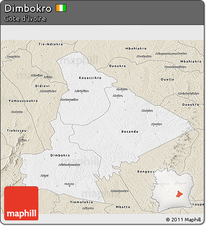 Classic Style 3D Map of Dimbokro